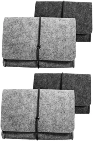 2sets Felt Bag Protector Purse Organizer Phone Pouch Small Travel Pouch Electronics Accessories Bag 2pcs*2