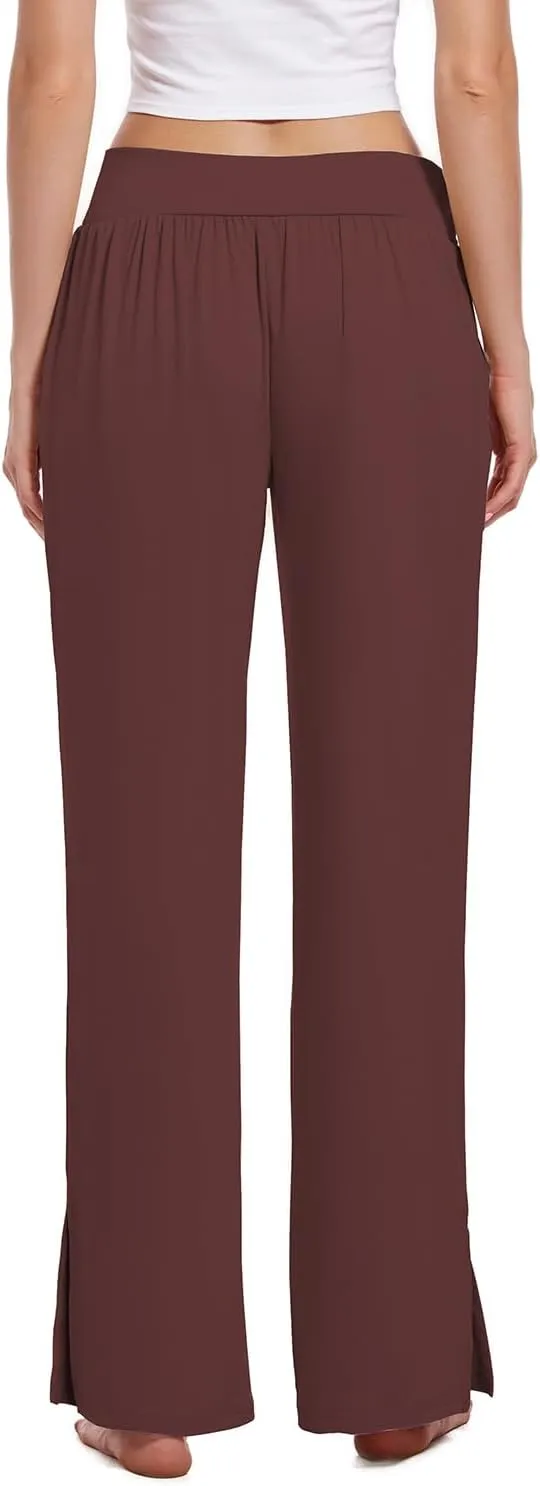 3 Pack Women's Lounge Pants Wide Leg Yoga Sweatpants with Pockets High Waisted Drawstring Lounge Loose Workout Jogger