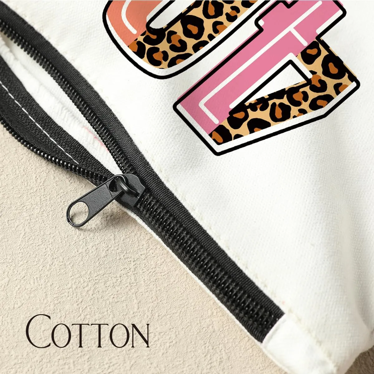 40th Birthday Cosmetic Bag, Leopard Makeup Bag, Travel Makeup Bag for Women, Animal Print, Easy to Clean, 10 x 6 Inches