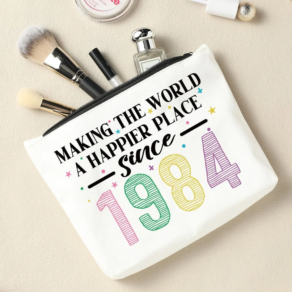 41th Birthday Gifts for Women Birthday Gift Bag Birthday Gifts for Best Friend Woman 41th Birthday Decorations Making The World A Better Place Since 1984 Cosmetic Bag for Beach Travel Essentials