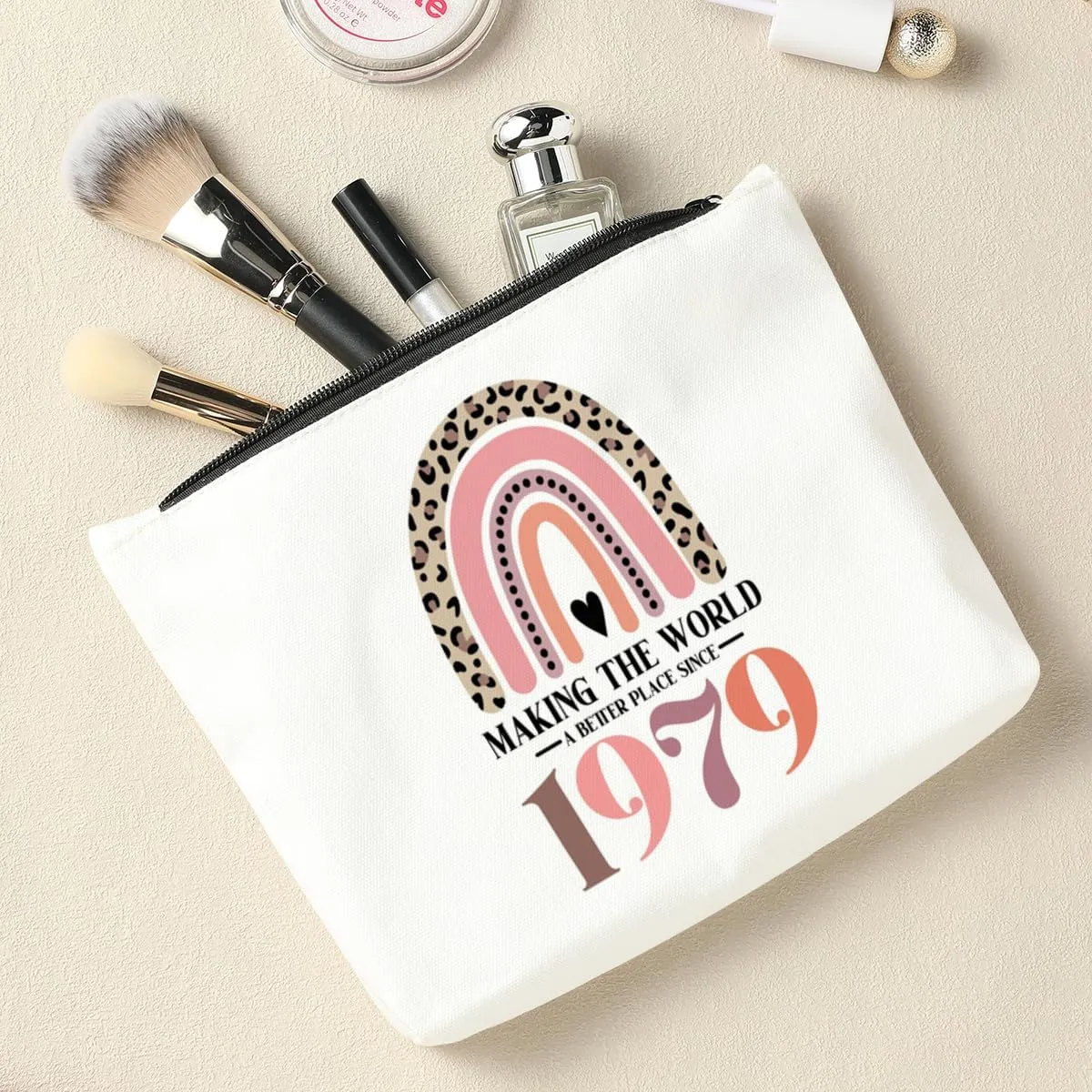 46th Birthday Gifts for Women-Making The World A Better Place Since 1979, 46 Years Old Makeup Bag Birthday for Friend, Mom, Sister, Wife, Aunt, Coworker, Thanksgiving Gifts for Her Travel Toiletry Bag