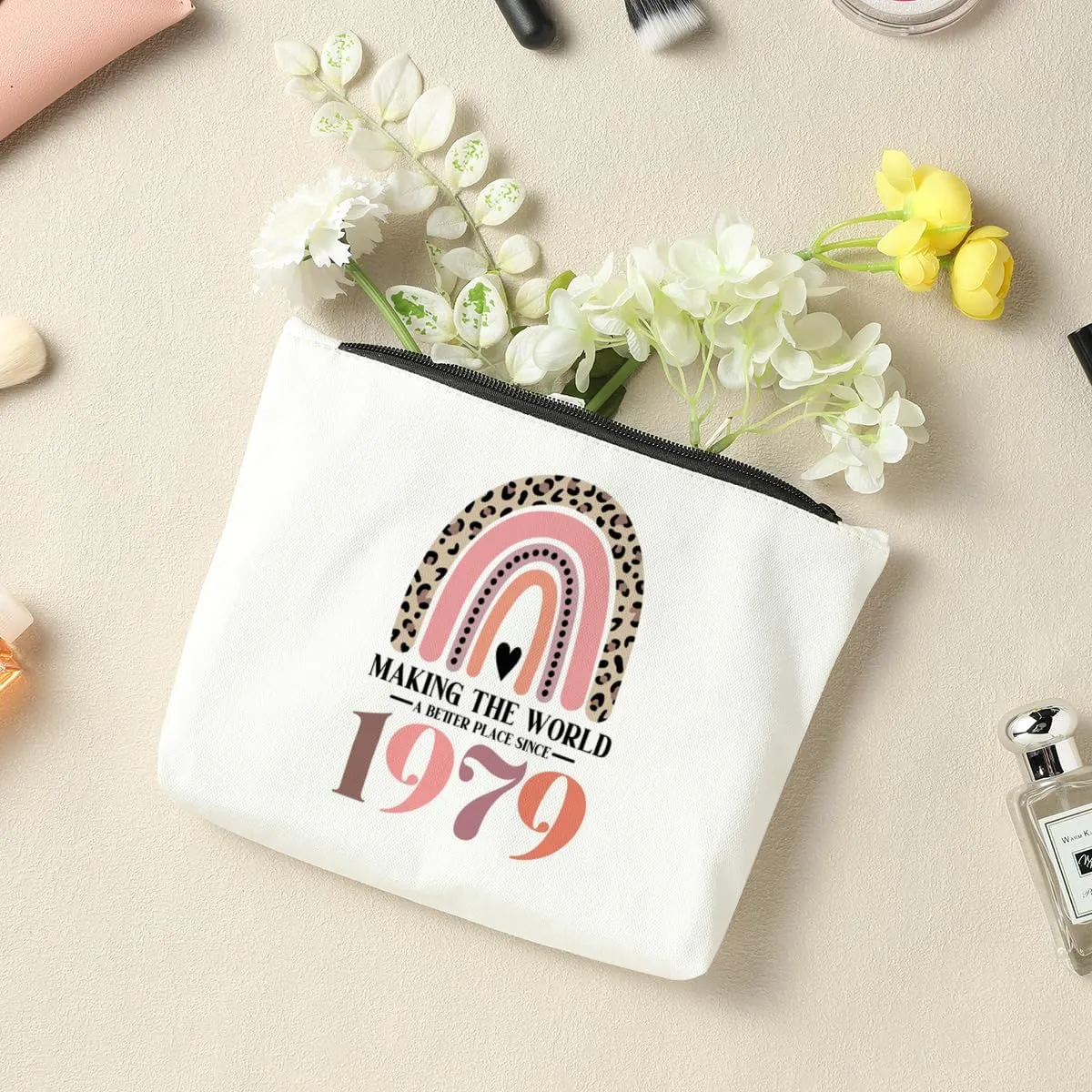 46th Birthday Gifts for Women-Making The World A Better Place Since 1979, 46 Years Old Makeup Bag Birthday for Friend, Mom, Sister, Wife, Aunt, Coworker, Thanksgiving Gifts for Her Travel Toiletry Bag