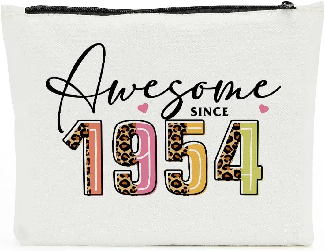 71th Birthday Gifts for Women, Gifts for 71 Year Old Woman Ideas, Happy 71th Birthday Cosmetic Bag, 71th Birthday Party Favors for Anniversary, Turning 71 Gift for Grandma Mom Aunt Leopard Makeup Bag