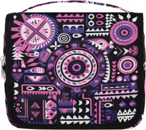 Abstract Color Pattern Hanging Travel Toiletry Bag Kit Makeup Case Cosmetics Organizer Texture Toiletry Bag for Women Make up Accessories Shampoo Body Cream Brushes Set