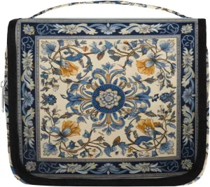 Abstract Flower Hanging Travel Toiletry Bag Kit Makeup Case Cosmetics Organizer Decorative Ornament Toiletry Bag for Women Make up Accessories Shampoo Body Cream Brushes Set