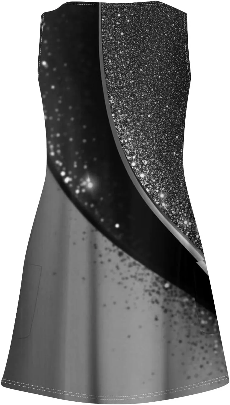 ADHOWBEW Beach Dresses for Women 2025 V Neck Tropical Elegant Casual Sleeveless Sexy Plus Size Flowy Dress