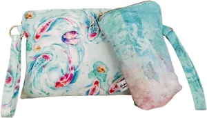 ADUSKA HOME Double Set, Packable, and Splash-Proof Makeup Pouch, Easy to Clean, Waterproof lining, Koi, Clutch bag, Beach Bag, Travel Organizers, Handbags & Wallets,Evening Bags, Luggage, Wet Bag,