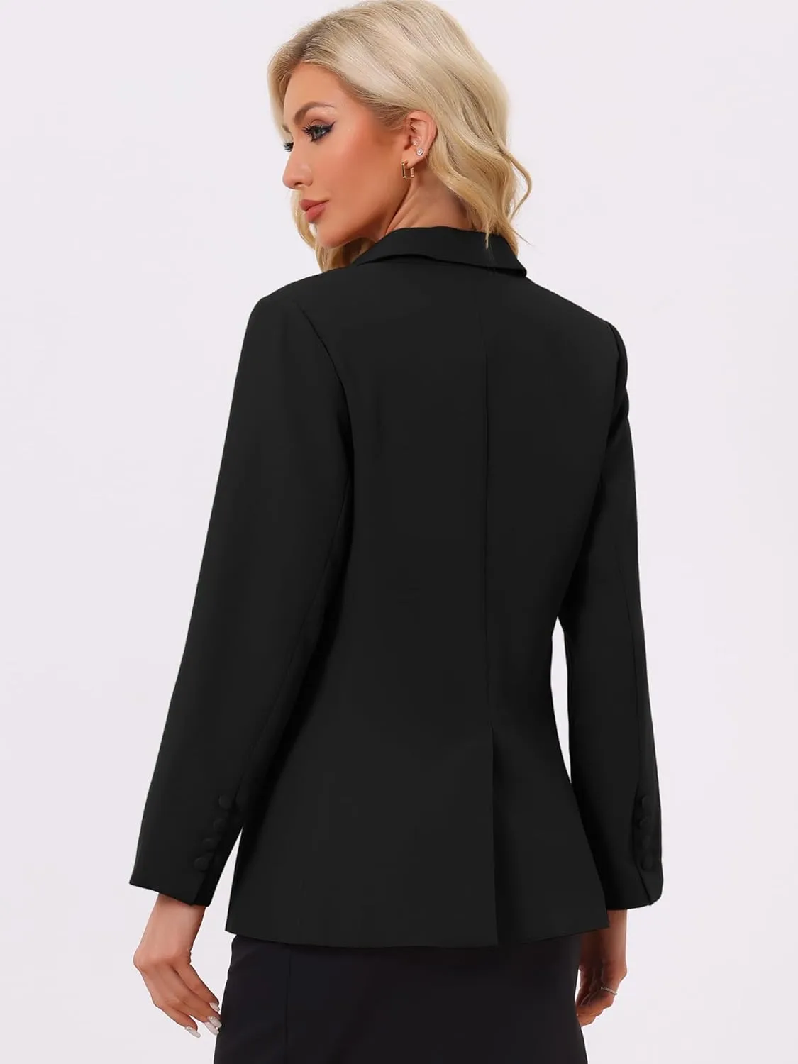 Allegra K Business Blazer for Women's One Button Open Front Work Office Suit Blazers