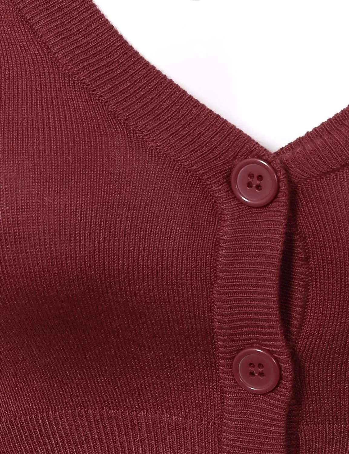 Allsense Women's 3/4 Sleeve Button-Down V-Neck Cropped Bolero Shrug Cardigan