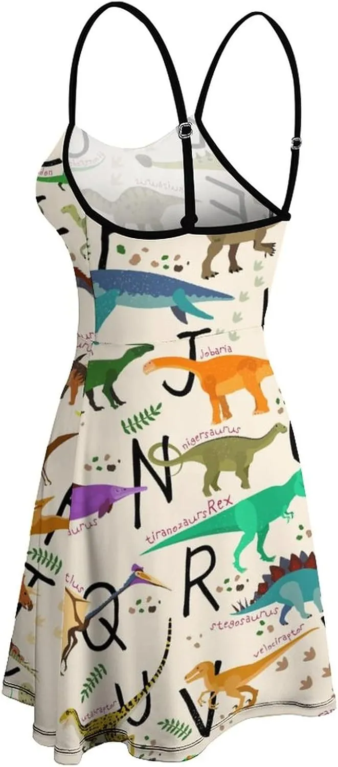 AMRANDOM 2023 Womens Sundress Spaghetti Strap Dresses Summer Casual Party Slim Dress
