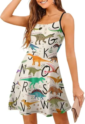 AMRANDOM 2023 Womens Sundress Spaghetti Strap Dresses Summer Casual Party Slim Dress