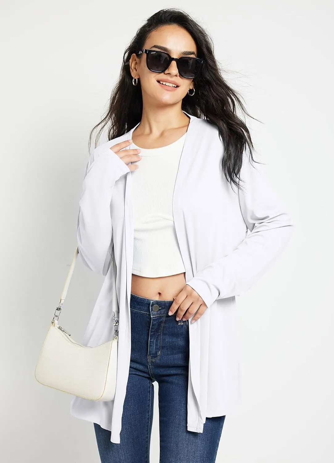 baleaf Women's Lightweight Cardigan with Pockets Long Sleeve Shirts Open Front Casual Loose Jackets Soft Drape