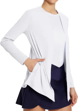 baleaf Women's Lightweight Cardigan with Pockets Long Sleeve Shirts Open Front Casual Loose Jackets Soft Drape