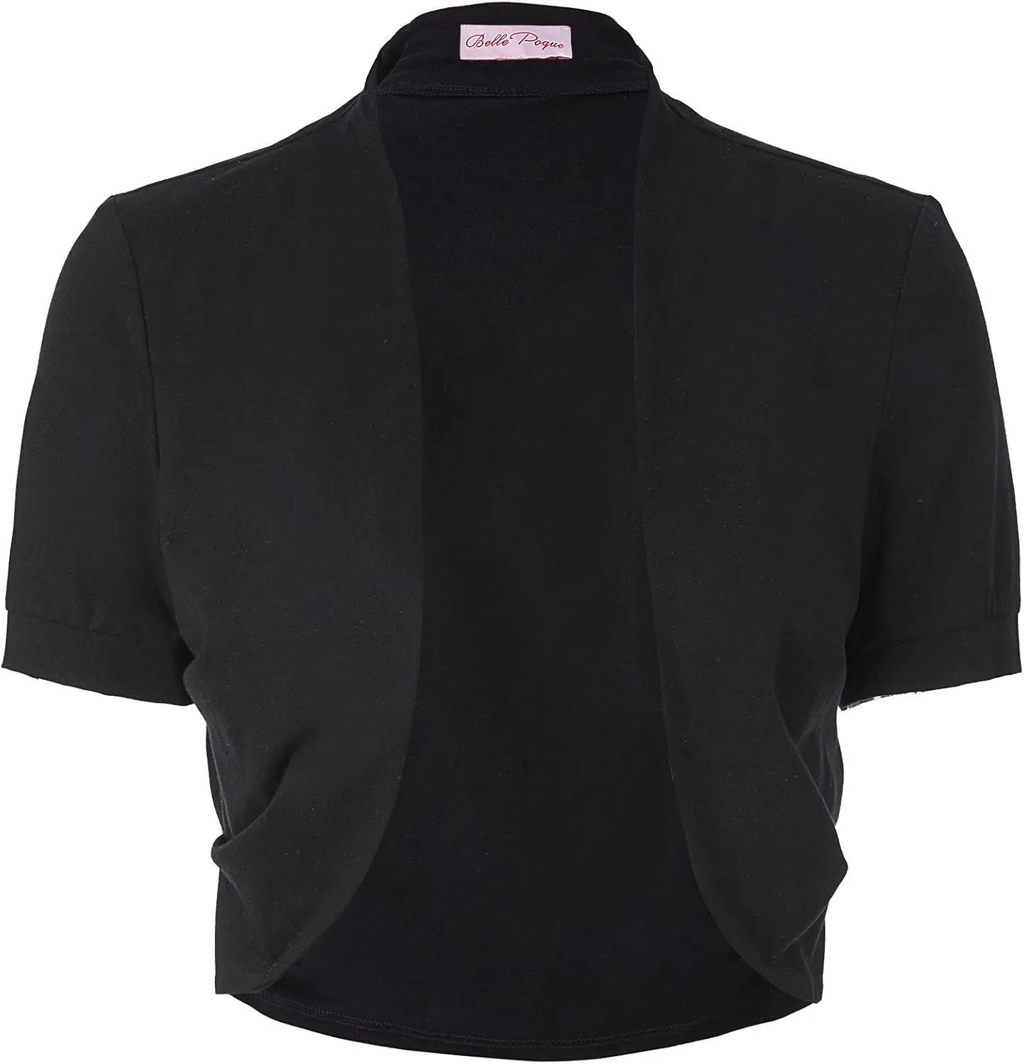 Belle Poque Women's Short Sleeve Shrug Open Front Cotton Cardigan Bolero Sweater Jacket for Dresses