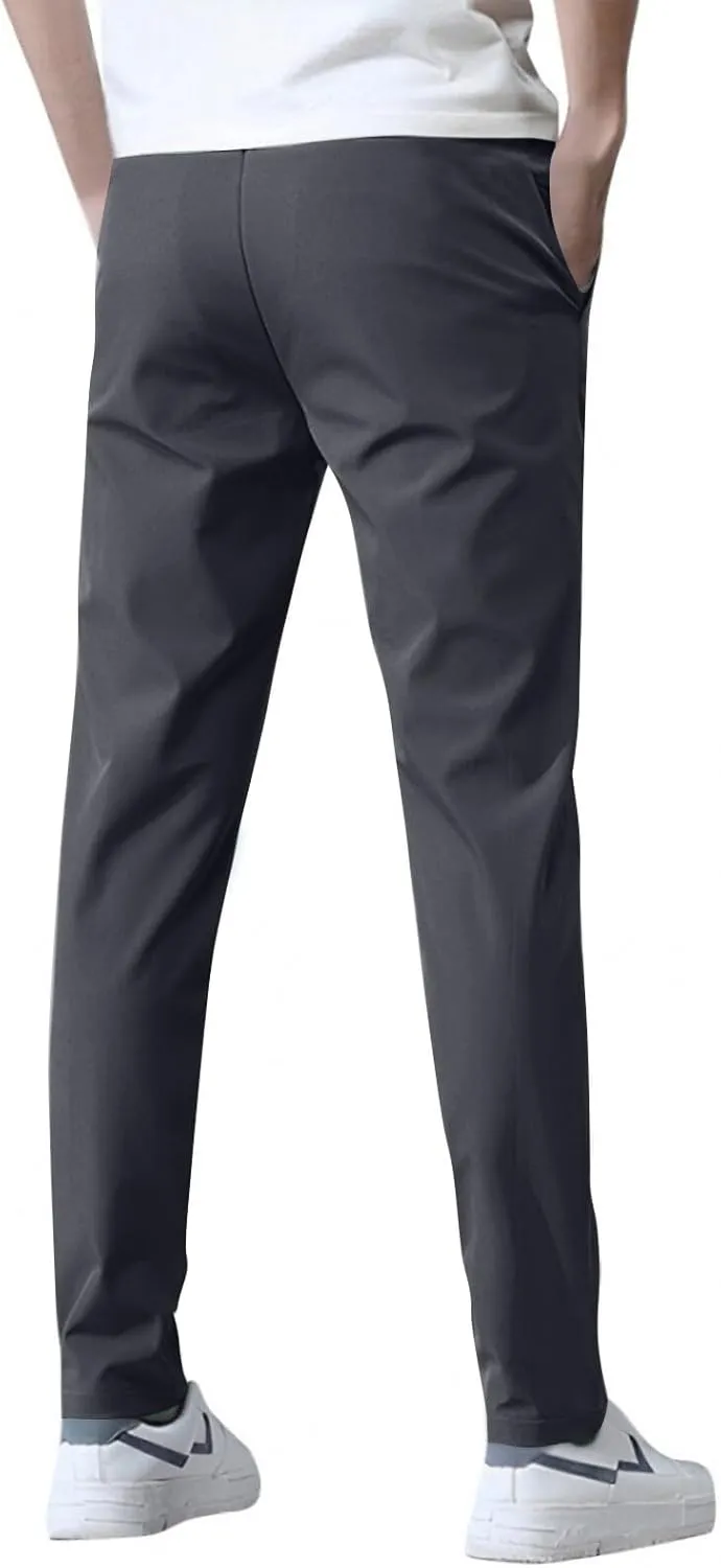 Bevawear Glide Pants Mens Breathable Quick Dry Stretch Athletic Pants Elastic Waist Drawstring Active Hiking Pant