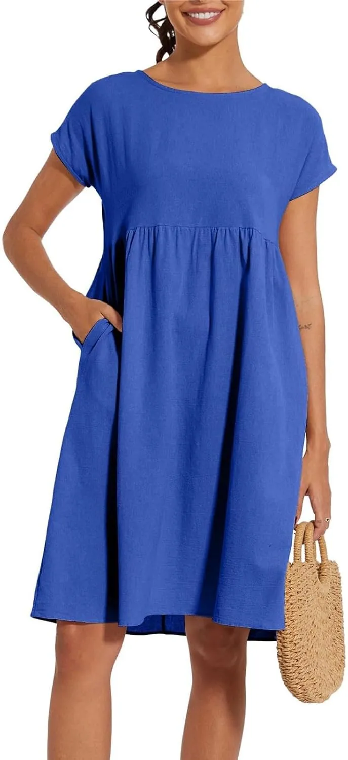 Boho Linen Dress Women Maxi Summer Beach Desses 2025 Dressy Casual Vacation Loose Sundresses Plus Size Spring Outfits