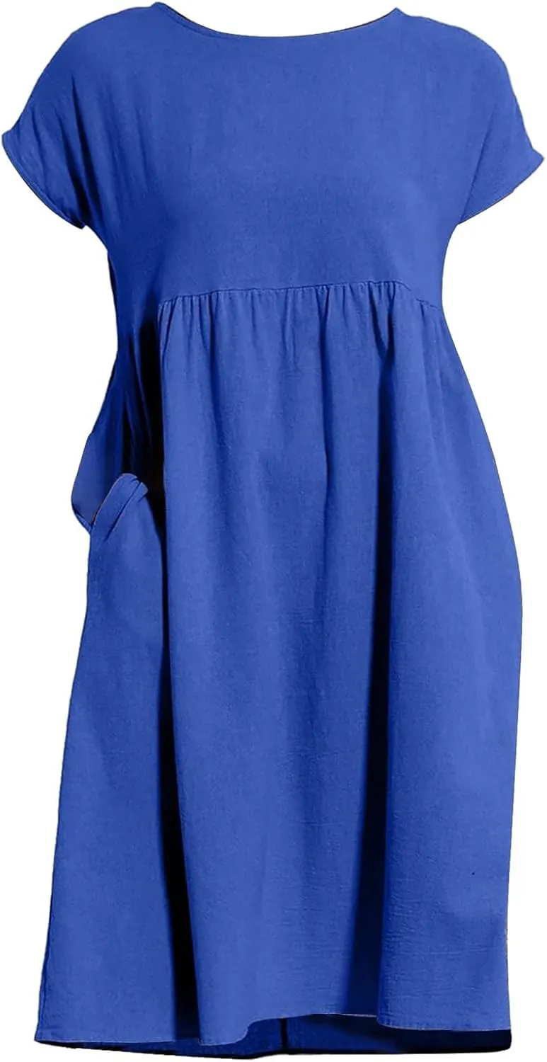 Boho Linen Dress Women Maxi Summer Beach Desses 2025 Dressy Casual Vacation Loose Sundresses Plus Size Spring Outfits