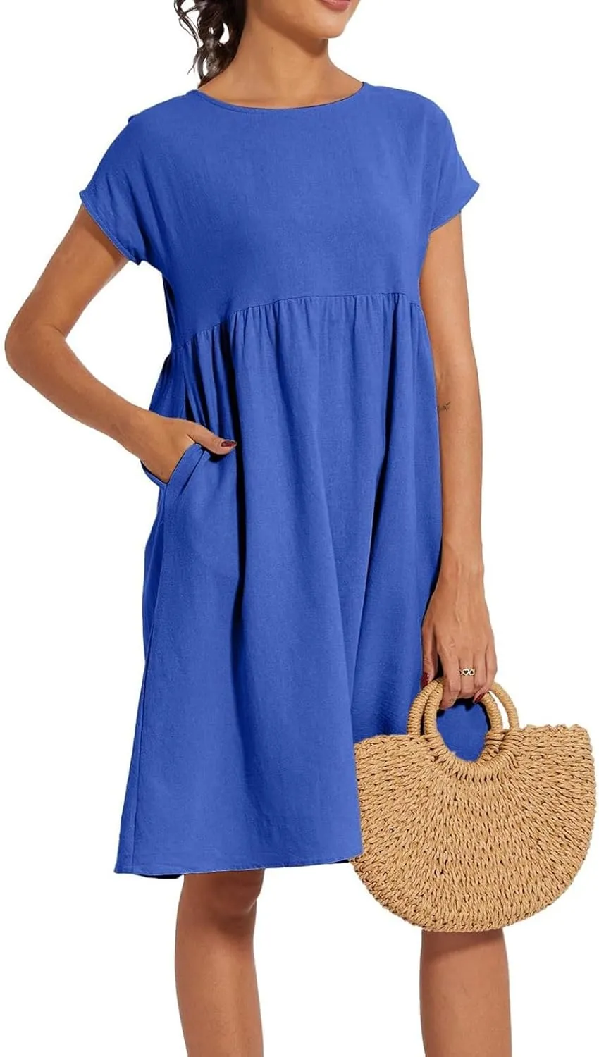 Boho Linen Dress Women Maxi Summer Beach Desses 2025 Dressy Casual Vacation Loose Sundresses Plus Size Spring Outfits