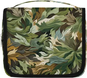 Camouflage Green Hanging Travel Toiletry Bag Kit Makeup Case Cosmetics Organizer Camouflage Toiletry Bag for Women Make up Accessories Shampoo Body Cream Brushes Set