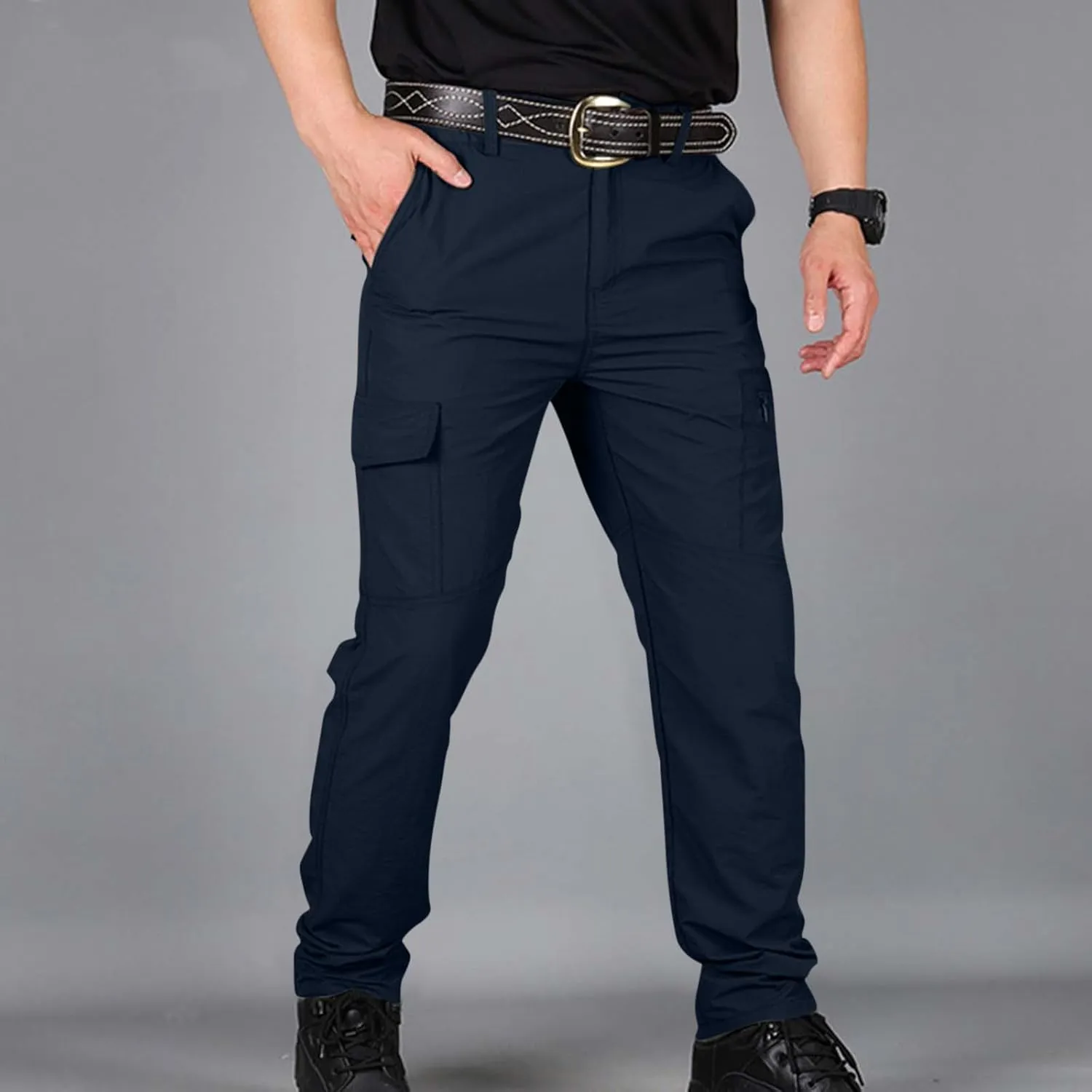 Cargo Pants for Men Waterproof Ripstop Flex Work Pants Tactic Hiking Stretch Outdoor Camo Trousers with Pockets