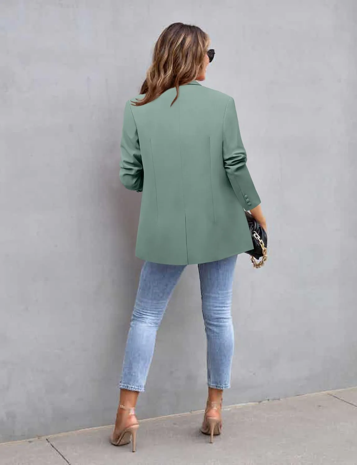 CHICZONE Womens Long Sleeve Casual Blazers Open Front Lapel Button Work Office Ladie's Suits Jackets