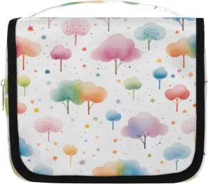 Colorful Tree Hanging Travel Toiletry Bag Kit Makeup Case Cosmetics Organizer Cartoon Tree Toiletry Bag for Women Make up Accessories Shampoo Body Cream Brushes Set