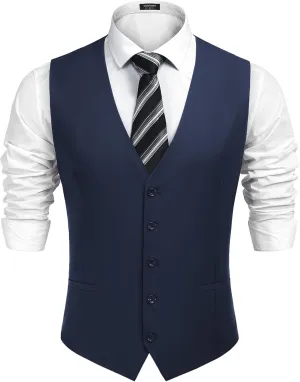 COOFANDY Men's Business Suit Vest Casual Dress Vest Slim Fit Formal Waistcoat