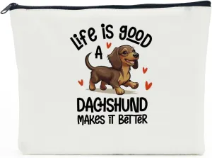 Dachshund Cosmetic Bag - Funny Dog Mom Gifts for Women, Mothers Day & More