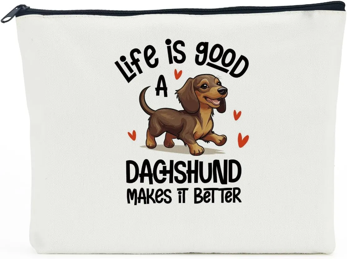 Dachshund Cosmetic Bag - Funny Dog Mom Gifts for Women, Mothers Day & More