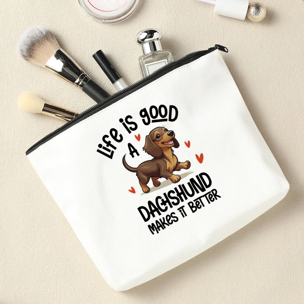 Dachshund Cosmetic Bag - Funny Dog Mom Gifts for Women, Mothers Day & More