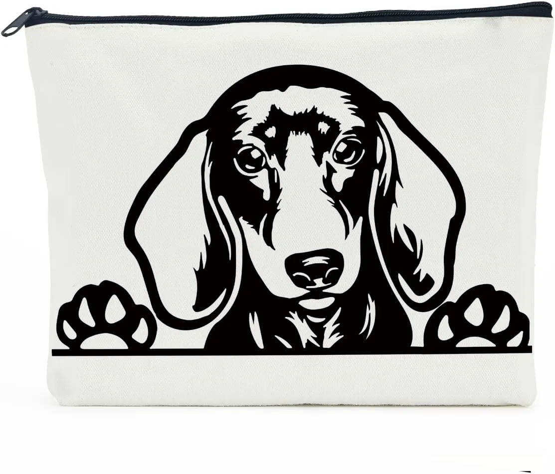 Dachshund Gifts, Dachshund Cosmetic Bag, Dog Mom Gifts for Women Dachshund Mom Dog Owner Best Friend Sister Auntie, Dachshund Lover Gifts Mothers Day Graduation Birthday Gifts Makeup Bag
