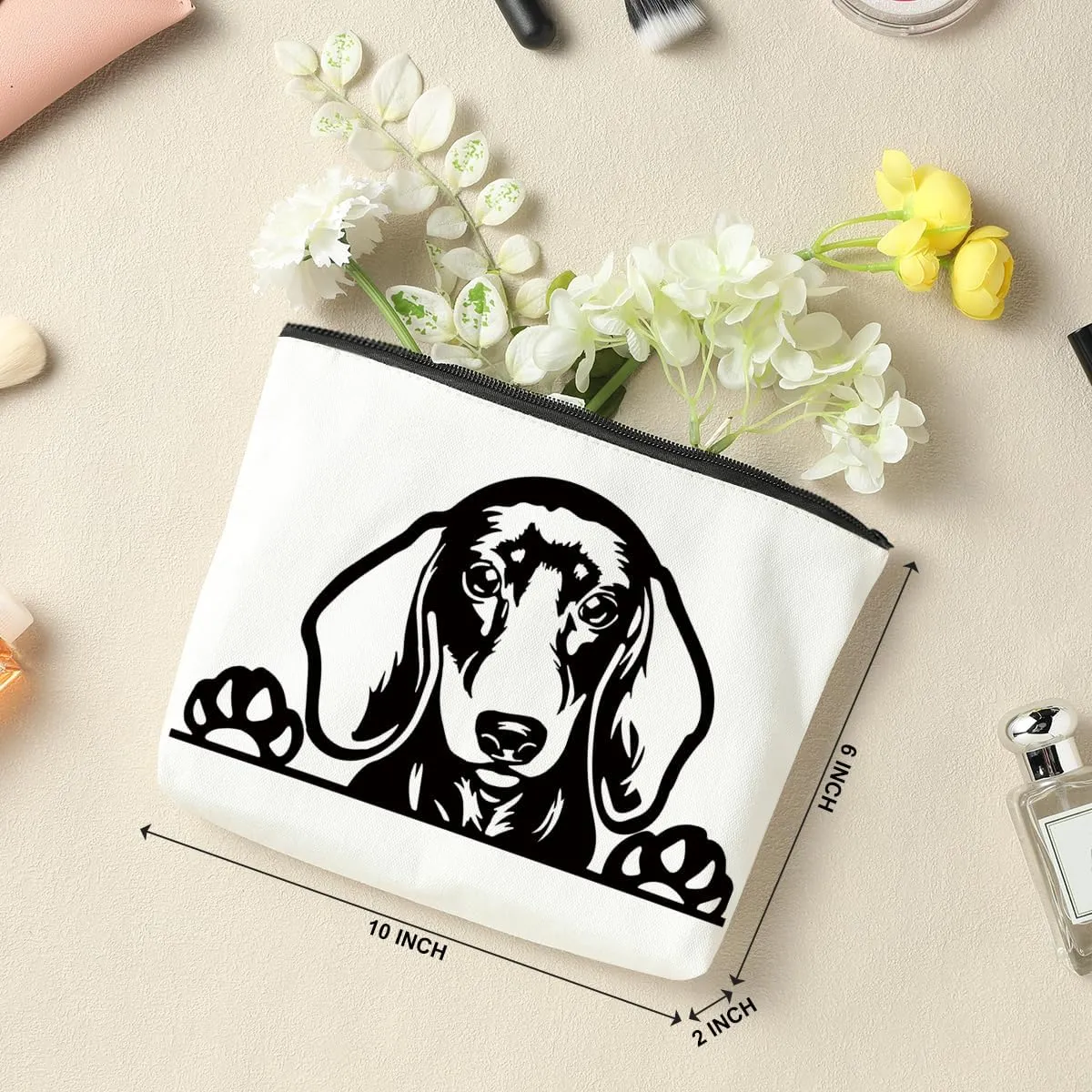 Dachshund Gifts, Dachshund Cosmetic Bag, Dog Mom Gifts for Women Dachshund Mom Dog Owner Best Friend Sister Auntie, Dachshund Lover Gifts Mothers Day Graduation Birthday Gifts Makeup Bag