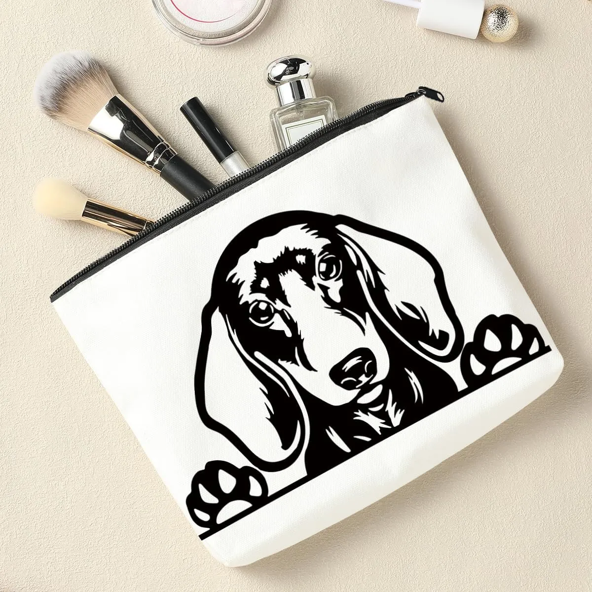 Dachshund Gifts, Dachshund Cosmetic Bag, Dog Mom Gifts for Women Dachshund Mom Dog Owner Best Friend Sister Auntie, Dachshund Lover Gifts Mothers Day Graduation Birthday Gifts Makeup Bag