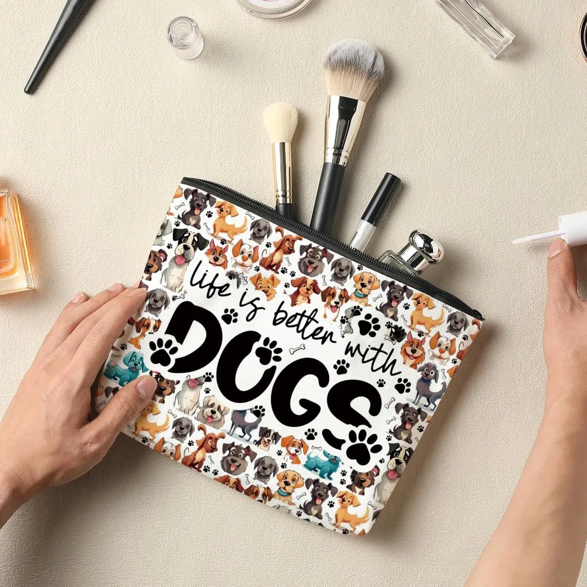 Dog Mom Gifts for Women - Dog Cosmetic Bag, Themed Gifts for Mothers Day, Graduation, Birthday