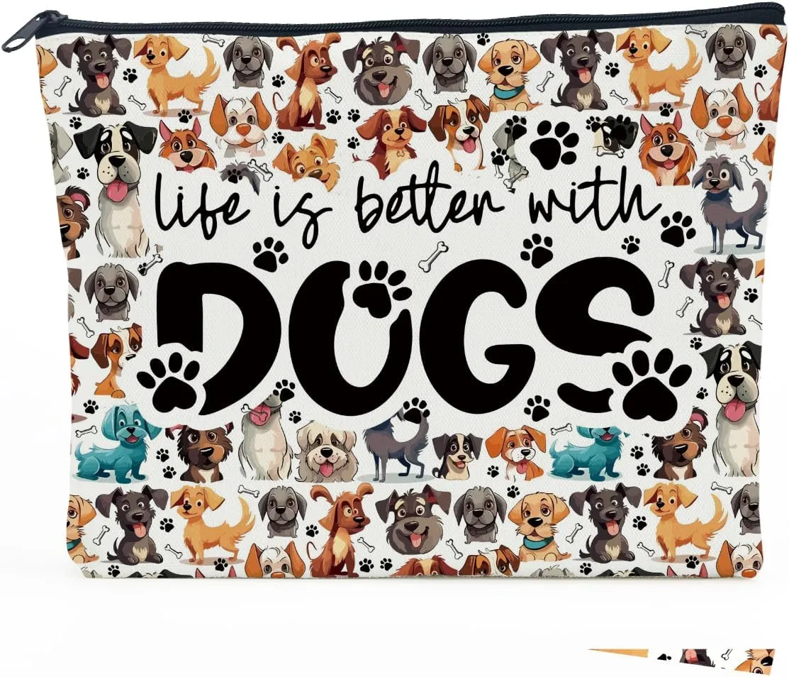 Dog Mom Gifts for Women - Dog Cosmetic Bag, Themed Gifts for Mothers Day, Graduation, Birthday