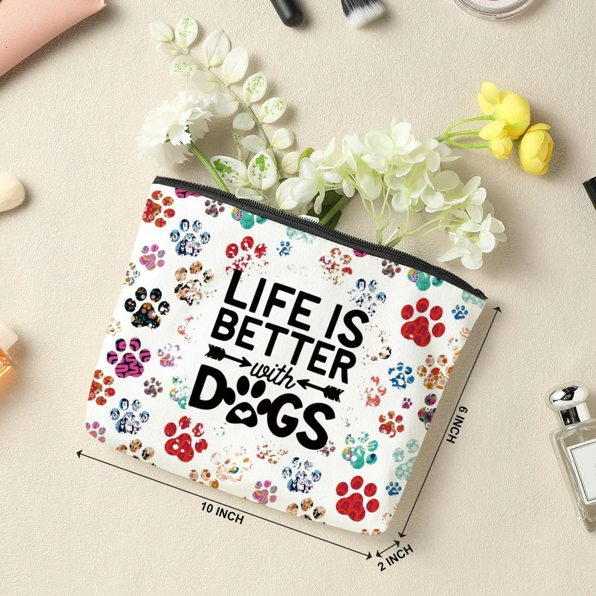 Dog Mom Gifts for Women - Dog Cosmetic Bag, Themed Gifts for Mothers Day, Graduation, Birthday
