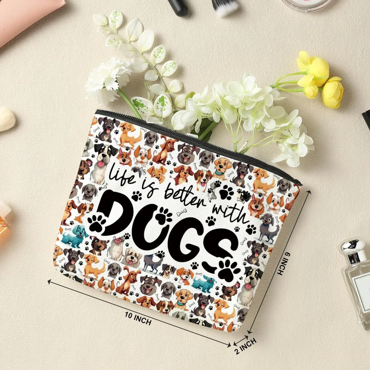 Dog Mom Gifts for Women - Dog Cosmetic Bag, Themed Gifts for Mothers Day, Graduation, Birthday