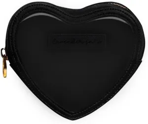 dreamie - Heart Pouch, Clear Front, Travel Bag, Cute Heart Makeup Bag, Cosmetics, Electronics, Essentials, Car, Organizer, Easy to Clean, Smooth Gold Zipper, Portable, Luxury Nylon - Midnight Heart