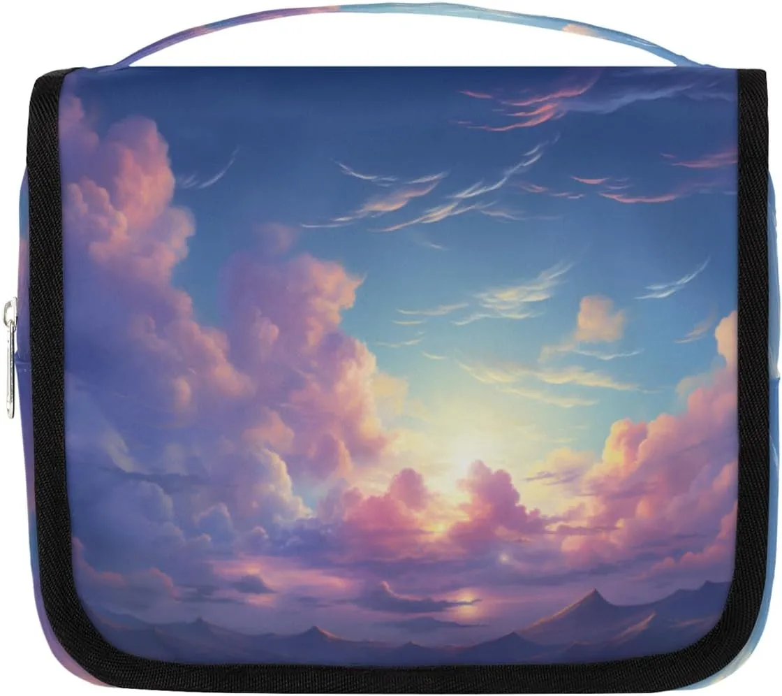 Dreamscape Hanging Travel Toiletry Bag Kit Makeup Case Cosmetics Organizer Space Nebula Toiletry Bag for Women Make up Accessories Shampoo Body Cream Brushes Set