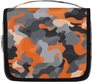 Fashion Camouflage Hanging Travel Toiletry Bag Kit Makeup Case Cosmetics Organizer Camo Skin Toiletry Bag for Women Make up Accessories Shampoo Body Cream Brushes Set