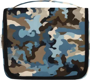 Fashionable Camouflage Hanging Travel Toiletry Bag Kit Makeup Case Cosmetics Organizer Military Print Toiletry Bag for Women Make up Accessories Shampoo Body Cream Brushes Set