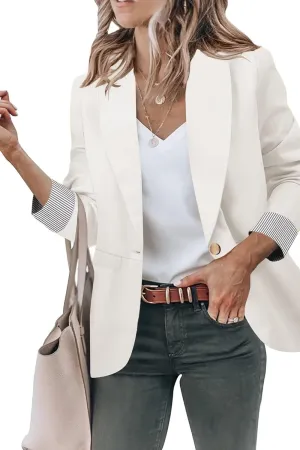Genhoo Blazer Jackets for Women with Pockets Open Front Long Sleeve Casual Work Office Blazers