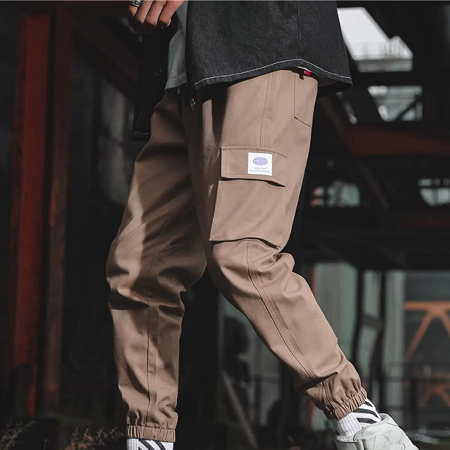 GIERIDUC Mens Hiking Cargo Pants Casual Workout Joggers Lightweight Gym Sweatpants Elastic Waist Athletic Pants with Pockets