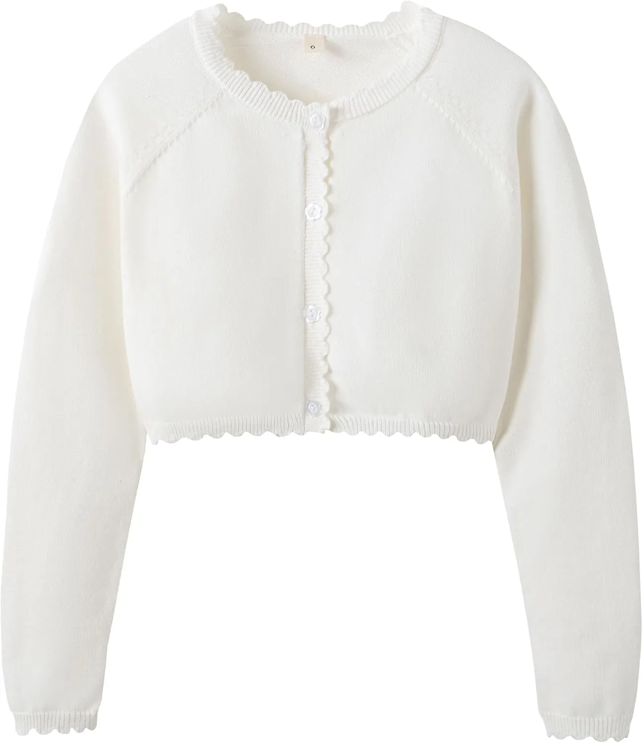 Girls Cardigan Sweater Long Sleeve Knit Bolero Shrug Cropped Tops Kids Cardigans with Button
