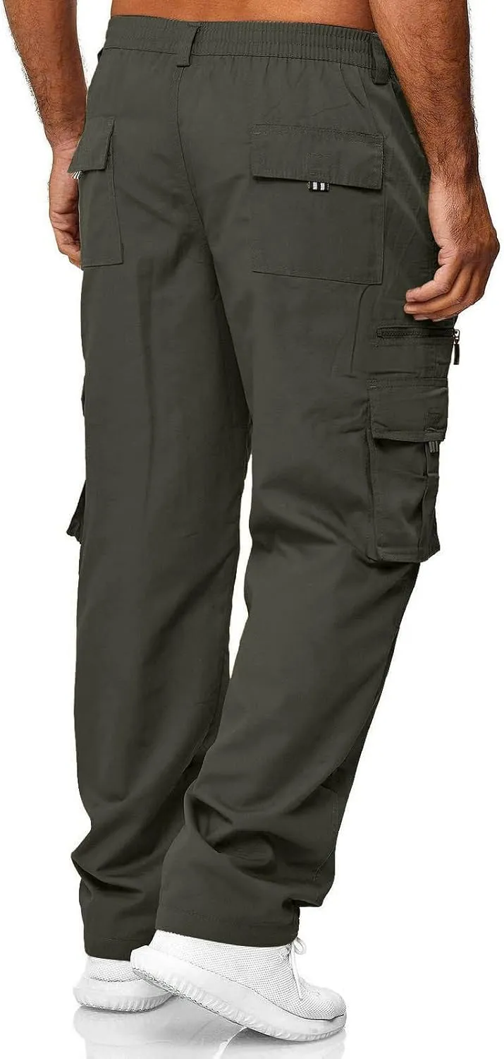 GOFULY Mens Cargo Pants Casual Ripstop Stretch Joggers Sweatpants Pockets Y2K Pants Men Slim Fit Travel Pants Plus Size 2024