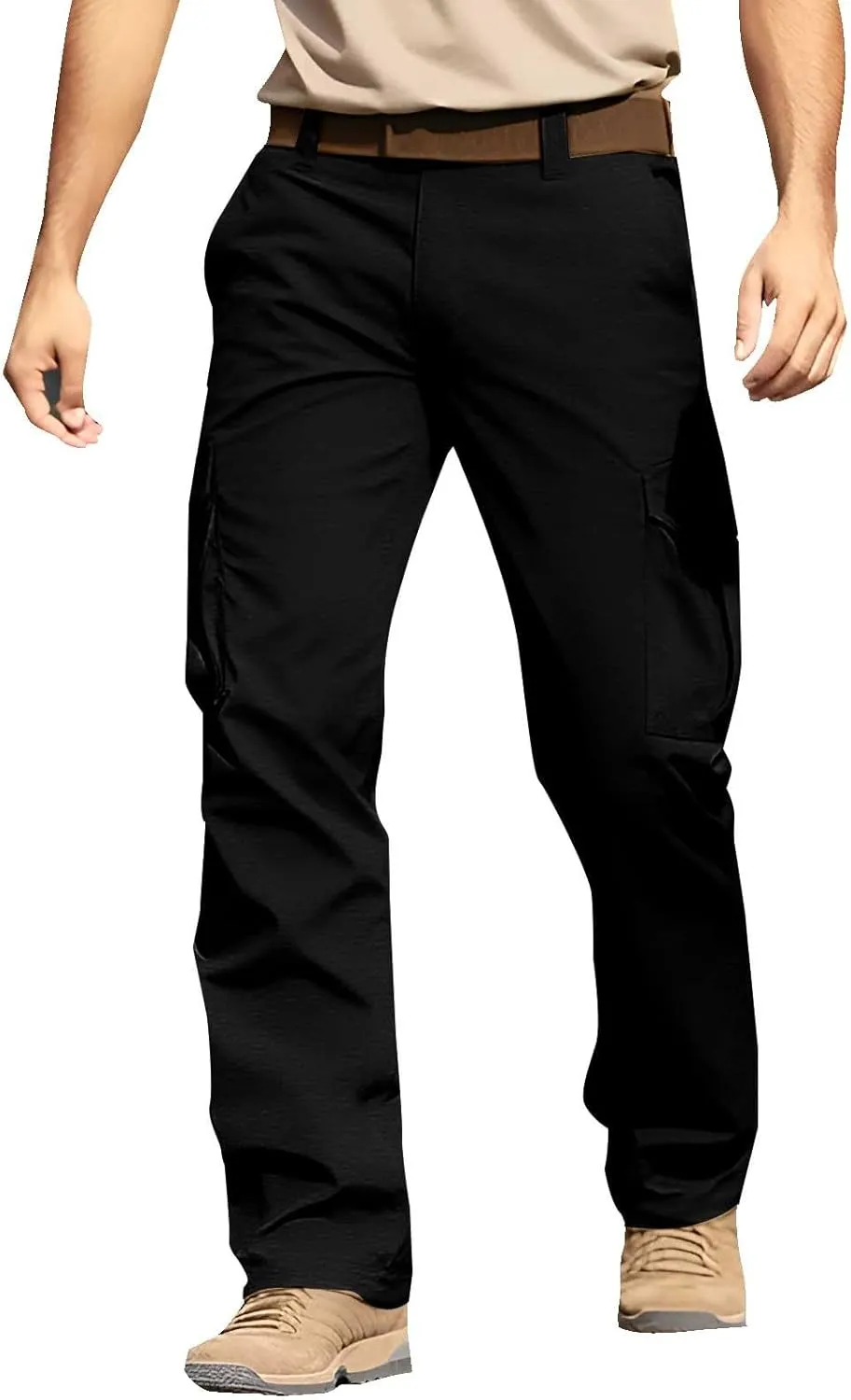 Golf Pants Men Tapered Leg Casual Hiking Pants Workout Joggers Stretch Outdoor Twill Track Sweatpants Multi Pockets