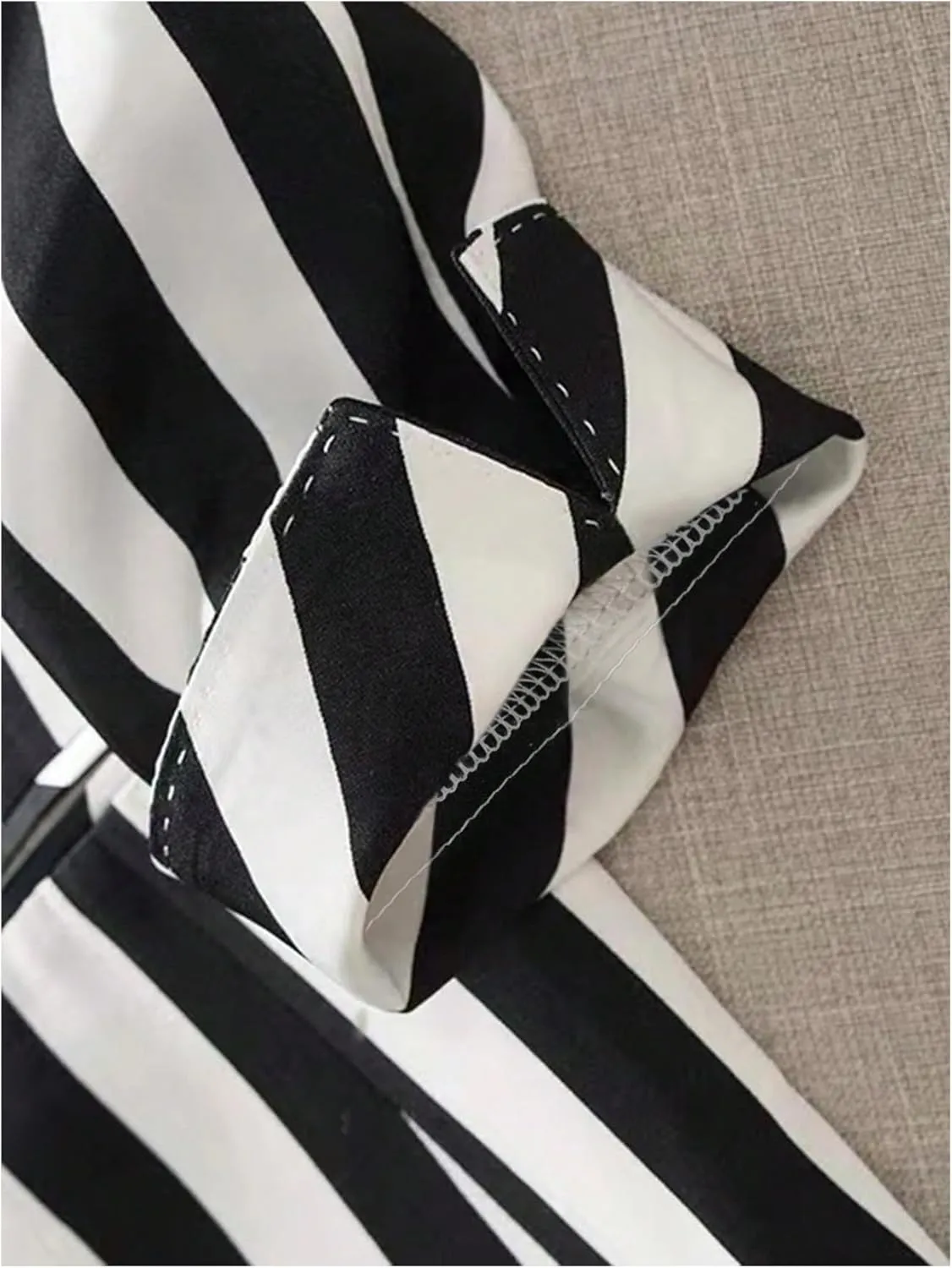 GORGLITTER Women's 3/4 Sleeve Blazer Jacket Bussiness Casual Striped Suit Jacket Work Lightweight Blazers