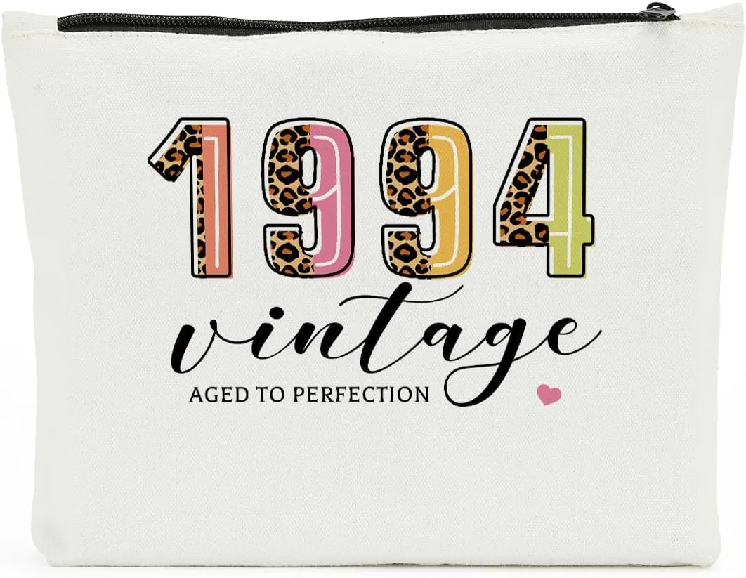 Happy 30th Birthday Cosmetic Bag - Leopard Makeup Bag for Women, Party Favors with Cosmetic Gifts Ideas