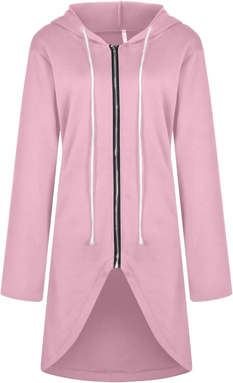 Hoodies for Women Zip up Knee Length Long Hoodies Casual Loose Solid Hooded Jackets Oversized Sweatshirts with Pocket