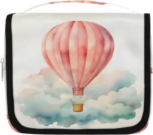 Hot Air Balloon Pinks Hanging Travel Toiletry Bag Kit Makeup Case Cosmetics Organizer Toiletry Bag for Women Make up Accessories Shampoo Body Cream Brushes Set